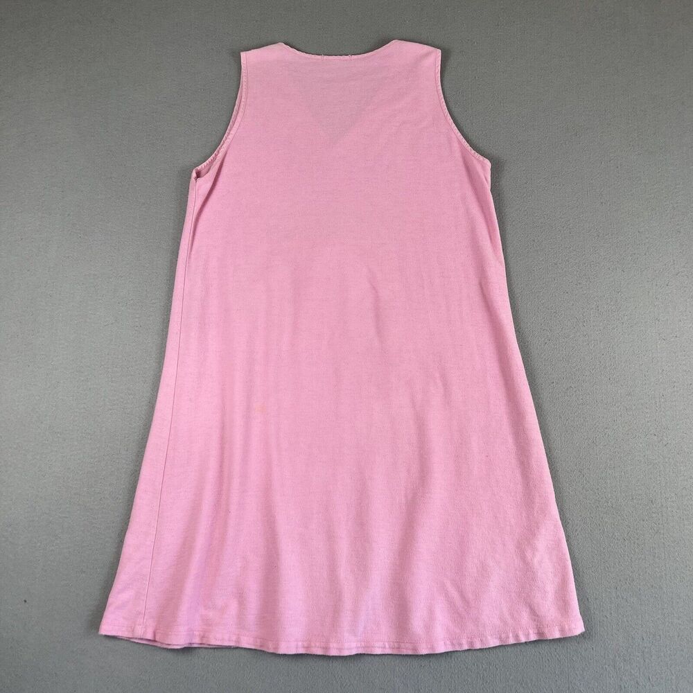Subtle Tones Pink Cotton‎ Terry V Neck Sleeveless Kangaroo Pocket Midi Dress M - Picture 15 of 16